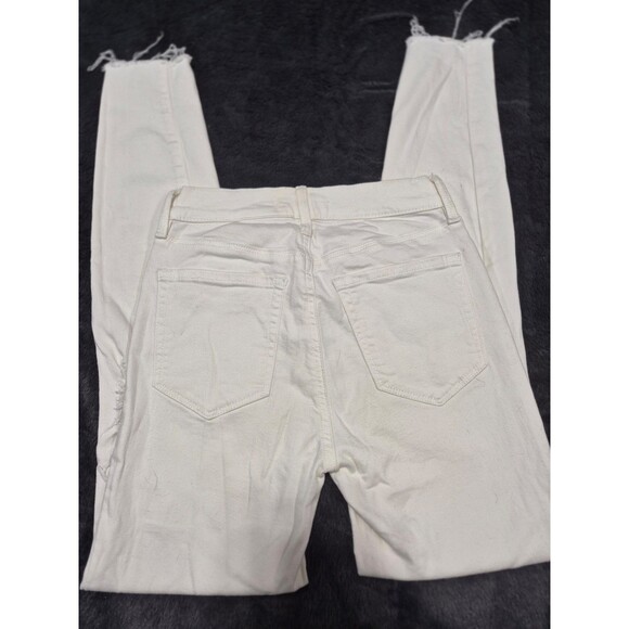 Pacsun White High Rise Skinny Jeggings Jeans Sz 23 Distressed Ripped Frayed Hem - Picture 3 of 5